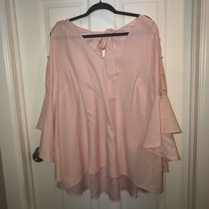 pink bell sleeved shirt